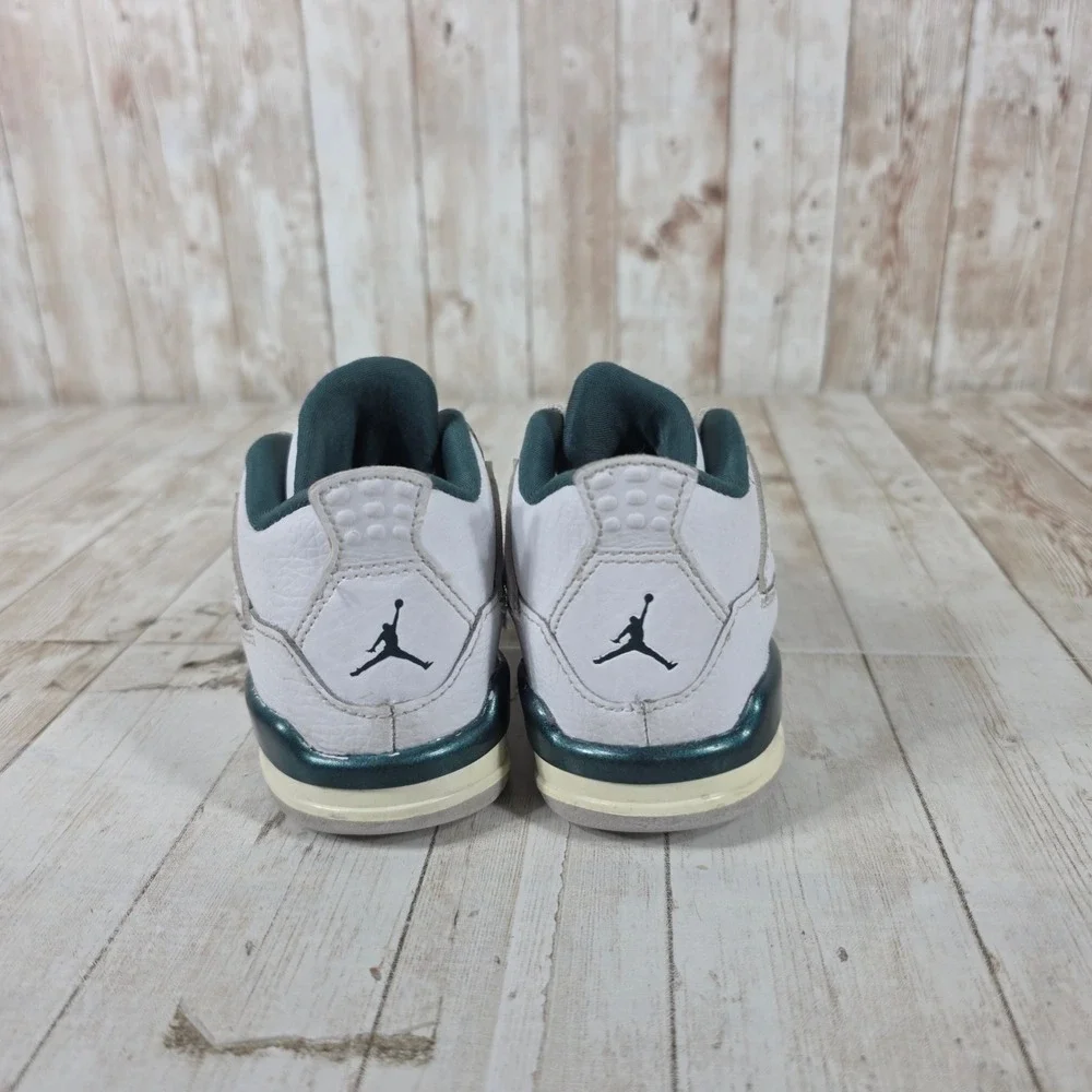 Jordan 4 Retro Toddler White Teal Green Basketball Shoes Size‎ 8c